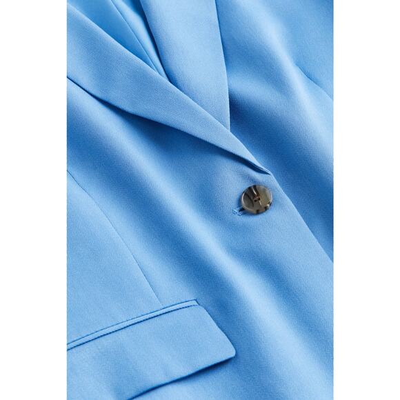 H&M Womens Single Breasted Twill Blazer Jacket Sky Blue Size XS NEW - Picture 2 of 6